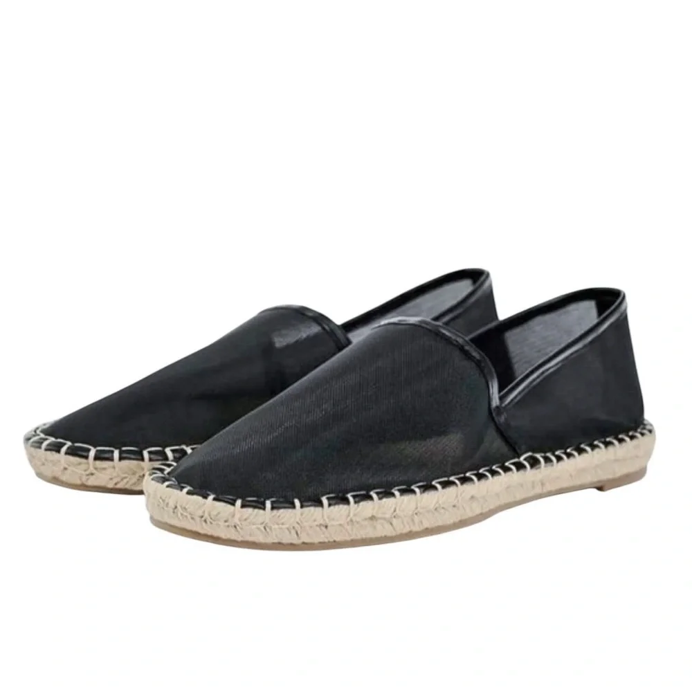 Zara Mesh Jute Sole Espadrilles